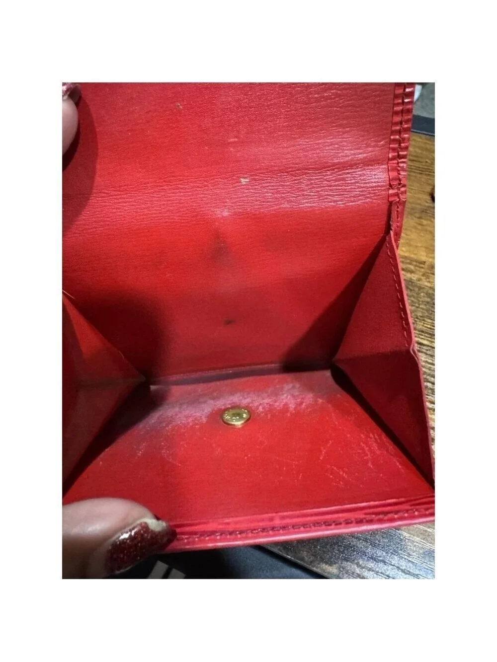 Louis Vuitton Vintage Elise Trifold Red Epi Leather Wallet